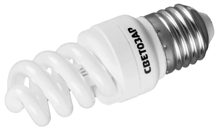 Энергосберегающая лампа СВЕТОЗАР "КОМПАКТ" спираль,цоколь E27(стандарт),Т2,яркий белый свет(4000 К), 10000час, 9Вт(45) 44454-09_z01 купить в Надыме