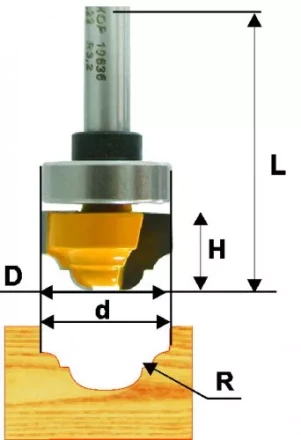 Фреза пазовая фасонная ф22х13мм R32мм хв 8мм 10636 купить в Надыме