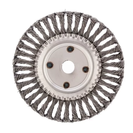 Щетка для УШМ 200 мм посадка 22,2 мм Плоская крученая проволока 0,5 мм Сибртех 746387 купить в Надыме