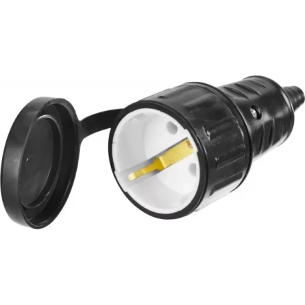 Розетка СИБИН электрическая ударопрочная, с заземлением, 16А/220В, IP44, черная 55186-B купить в Надыме