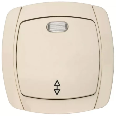 Выключатель СВЕТОЗАР "CITY LIGHT" проходной одноклавишный в сборе, с подсветкой, бежевый, 10А/~250В SV-54238-B купить в Надыме