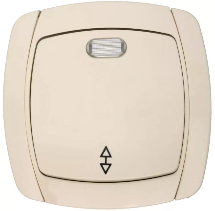 Выключатель СВЕТОЗАР "CITY LIGHT" проходной одноклавишный в сборе, с подсветкой, бежевый, 10А/~250В SV-54238-B купить в Надыме