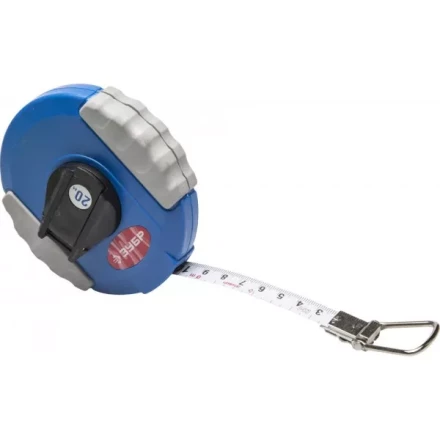 Мерная лента ЗУБР "ЭКСПЕРТ", стальное полотно с нейлоновым покрытием, двухкомпонентный ударопрочный корпус, 20м 34165-20_z01 купить в Надыме