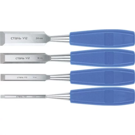 Набор стамесок плоских 4 штуки 6-12-18-24 мм СИБРТЕХ 24422 купить в Надыме