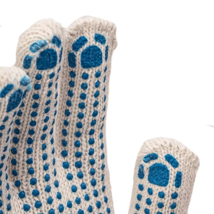 Перчатки трикотажные, с 2хПВХ точкой, 7 класс// Россия 67824 купить в Надыме