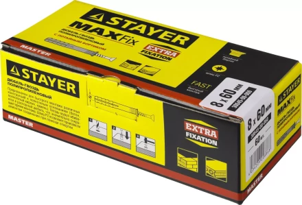 Дюбель-гвоздь полипропиленовый, потайный бортик, 8 x 60 мм, 60 шт, STAYER Master 30645-08-060 30645-08-060 купить в Надыме