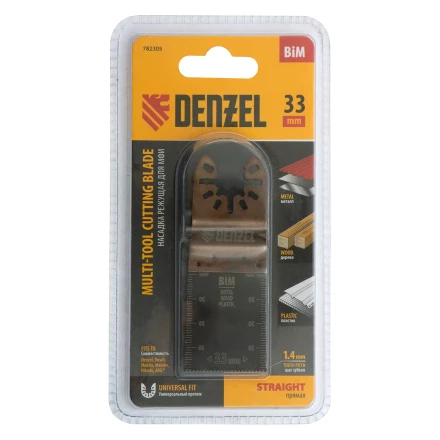 Насадка для МФИ режущая пазовая прямая, BiM, по металлу и дереву, 33 x 1.4 мм, мелкий зуб Denzel 782305 купить в Надыме