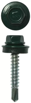 Саморезы ЗУБР "ПРОФЕССИОНАЛ" окраш., RAL 6005 зелен. насыщен., для крепл. кров. матер. к дерев. обреш., 4.8х29мм, 2500шт 4-300310-48-029-6005 купить в Надыме