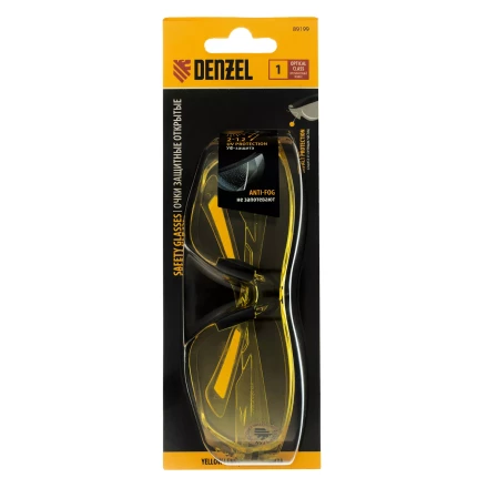 Очки защитные открытые Denzel 89199, поликарбонатные, желтая линза купить в Надыме