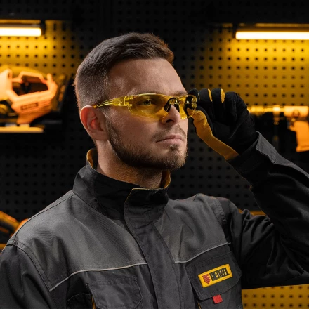 Очки защитные открытые Denzel 89199, поликарбонатные, желтая линза купить в Надыме