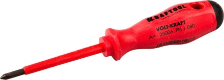 Отвертка KRAFTOOL &quot;VOLT-KRAFT&quot; 1000В, PH №1-80мм 25006-1-080 купить в Надыме