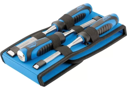 Набор долот-стамесок плоских 3шт 12-16-20 мм двухкомпонентная рукоятка металлический затыльник БАРС 24450 купить в Надыме