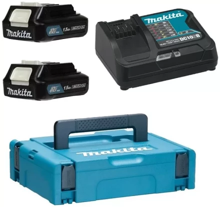 Набор 2 аккумулятора BL1016B + зарядное устройство DC10SB (12В, 1.5Ач, Li-ion, MakPac) Makita 197652-7 купить в Надыме