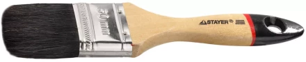 Кисть плоская STAYER "UNIVERSAL-EURO", чёрная натуральная щетина, деревянная ручка, 50мм 01022-050 купить в Надыме