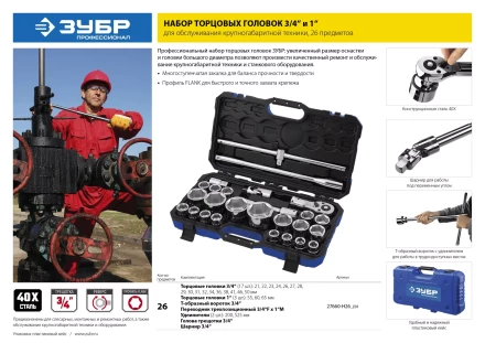 Набор инструмента для крупногабаритной техники 26 предм серия ПРОФЕССИОНАЛ купить в Надыме