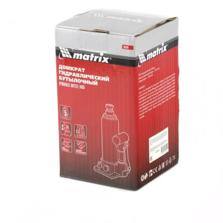 Домкрат гидравлический бутылочный 5 т h подъема 197-382 мм Matrix 50764 купить в Надыме