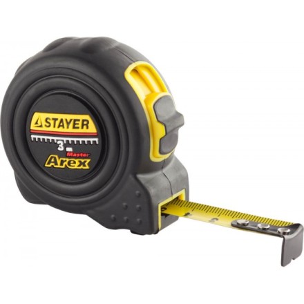 Рулетка STAYER &quot;PROFI&quot; &quot;AREX&quot;, двухкомпонентный противоударный корпус, упрочненное полотно, 3м/16мм 3410-03_z01 купить в Надыме