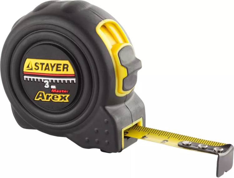 Рулетка STAYER "PROFI" "AREX", двухкомпонентный противоударный корпус, упрочненное полотно, 3м/16мм 3410-03_z01 купить в Надыме