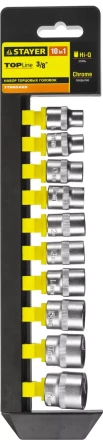 Набор STAYER "STANDARD": Торцовые головки (3/8") на пластиковом рельсе, 8-19мм, 10 предметов 27757-H10 купить в Надыме