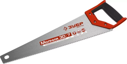 Ножовка универсальная (пила) ЗУБР МОЛНИЯ-3D 450 мм, 7TPI, 3D зуб, точный рез вдоль и поперек волокон, для средних заготовок из всех видов материалов 15077-45 купить в Надыме