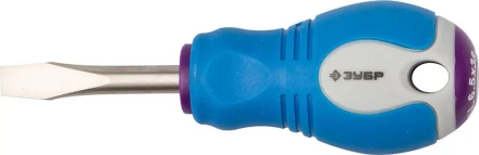 Отвертка ЗУБР, Cr-V сталь, трехкомпонентная рукоятка, цветовая индикация типа шлица, SL, 6,5x38мм 25251-6.5-038 купить в Надыме