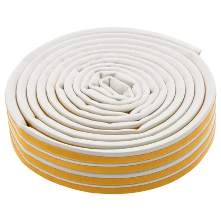 Уплотнитель резиновый, 12 м, профиль "D", белый Сибртех 88909 купить в Надыме