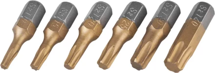 Набор JCB: Биты, хромомолибденовая сталь S2, титановое покрытие, 6 пред.: TX 10,15,20,25,30,40, 25мм JPL003 купить в Надыме