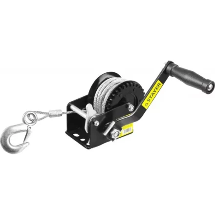 Лебедка ручная барабанная STAYER "MASTER", тяговая, тросовая, 0,45т, 8м 43112-0.5 купить в Надыме