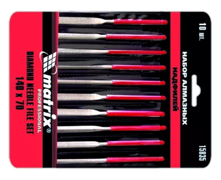 Набор надфилей алмазных 140х70х3 мм 10 штук MATRIX MASTER 15835 купить в Надыме