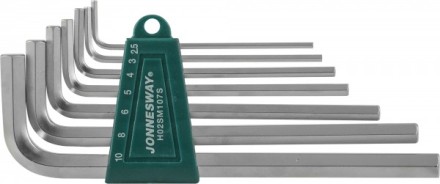 Комплект угловых шестигранников LONG 2,5-10мм 7предметов S2  H02SM107S Jonnesway 47091 купить в Надыме