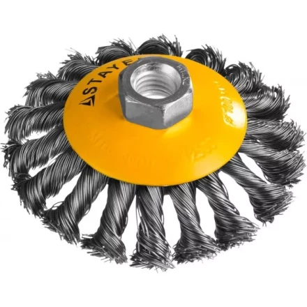 STAYER "PROFESSIONAL". Щетка коническая для УШМ, жгутированная стальная проволока 0,5мм, 100ммхМ14 35135-100 купить в Надыме