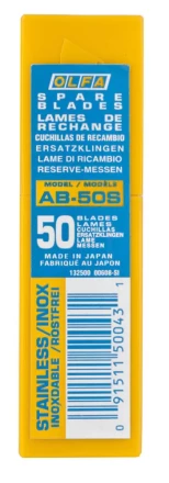 Лезвия OLFA сегментированные из нержавеющей стали, 9х80х0,38мм, 13 сегментов, 50шт OL-AB-50S купить в Надыме