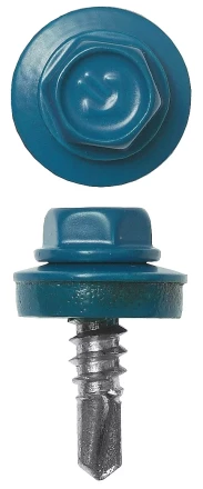 Саморезы ЗУБР окраш., RAL 5009 небесно-голуб., для крепл. кров. матер. к металл. констр., 5.5x25мм, 1800шт 4-300310-55-025-5009 купить в Надыме