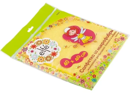 Салфетка из микрофибры жемчужная для бытовой техники и мебели желтая 400х400 мм Elfe 92316 купить в Надыме