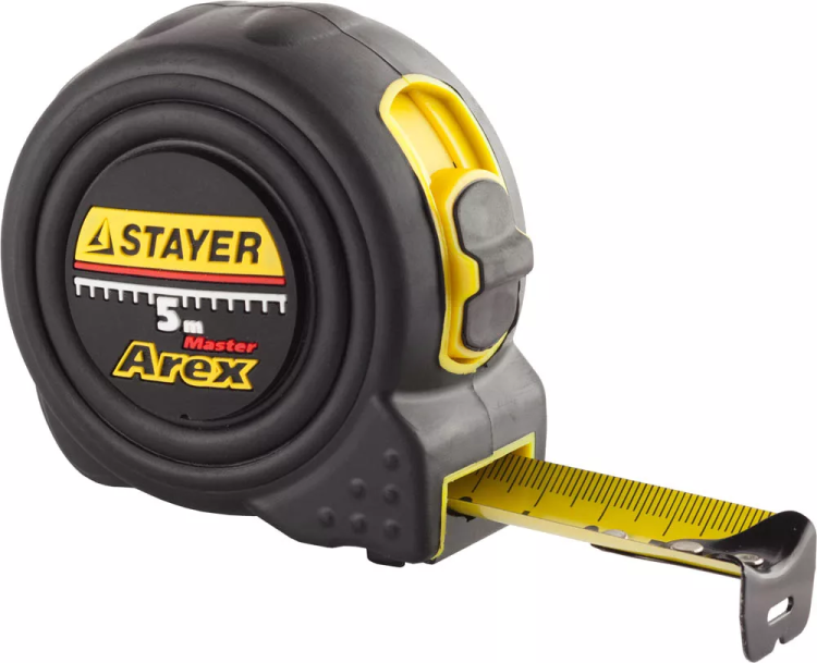 Рулетка STAYER "PROFI" "AREX", двухкомпонентный противоударный корпус, упрочненное полотно, 5м/19мм 3410-05_z01 купить в Надыме