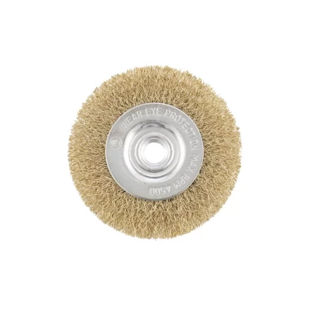 Щетка для УШМ 100 мм М14 плоская латунированная витая проволока MATRIX 74650 купить в Надыме