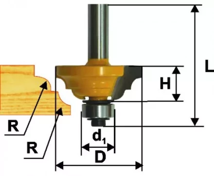 Фреза кром калевочная ф428х19мм R64мм хв 8мм 9261 купить в Надыме