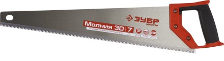 Ножовка универсальная (пила) ЗУБР МОЛНИЯ-3D 500 мм, 7TPI, 3D зуб, точный рез вдоль и поперек волокон, для средних заготовок из всех видов материалов 15077-50 купить в Надыме