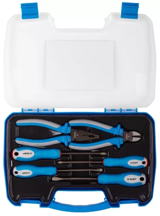 Набор ЗУБР "ЭКСПЕРТ" Плоскогубцы 2201-1-18, бокорезы 2201-5-16, отвертки SL: 5.5, 6, PH: 1, 2, 6 предметов 2201-H6_z01 купить в Надыме