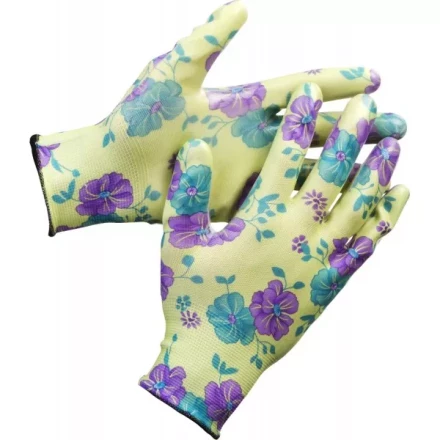 Перчатки GRINDA садовые, прозрачное нитриловое покрытие, размер L-XL, зеленые 11295-XL купить в Надыме