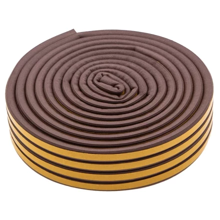 Уплотнитель резиновый, 12 м, профиль "D", коричневый Сибртех 88910 купить в Надыме