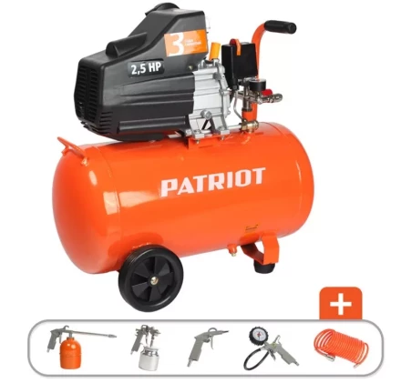 Компрессор масляный поршневой прямой привод PATRIOT EURO 50-260K набор KIT 5B купить в Надыме