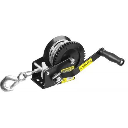 Лебедка ручная барабанная STAYER "MASTER", тяговая, тросовая, 0,7т, 8м 43112-0.7 купить в Надыме