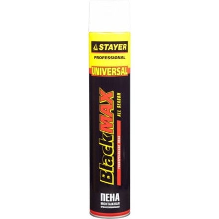 Пена &quot;BlackMAX&quot; монтажная, адаптерная, всесезонная, 750мл, STAYER 41133 купить в Надыме