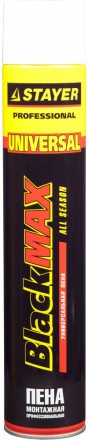 Пена &quot;BlackMAX&quot; монтажная, адаптерная, всесезонная, 750мл, STAYER 41133 купить в Надыме