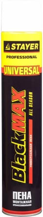 Пена "BlackMAX" монтажная, адаптерная, всесезонная, 750мл, STAYER 41133 купить в Надыме