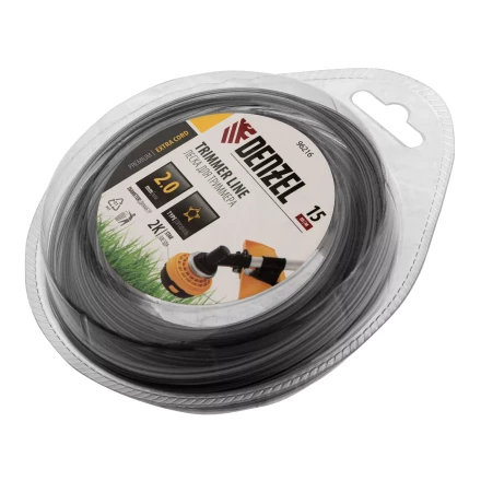 Леска для триммера двухкомпонентная звезда, 2,0мм х 15м,  FLEX CORD, Denzel 96216 купить в Надыме