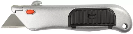 Нож STAYER "PROFI" металлический корпус, с выдвижным трапециевидным лезвием, 5 запасных лезвий 9233 купить в Надыме