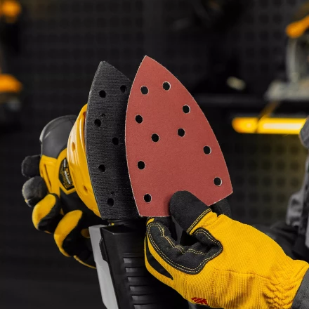 Треугольник абразивный на ворc. подложке под "липучку", перф., P 240, 150х150х100 мм, 5 шт. Denzel 738667 купить в Надыме