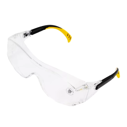 Очки защитные открытые Denzel 89201, поликарбонатные, увеличенная прозрачная линза,  регулируемые дужки купить в Надыме